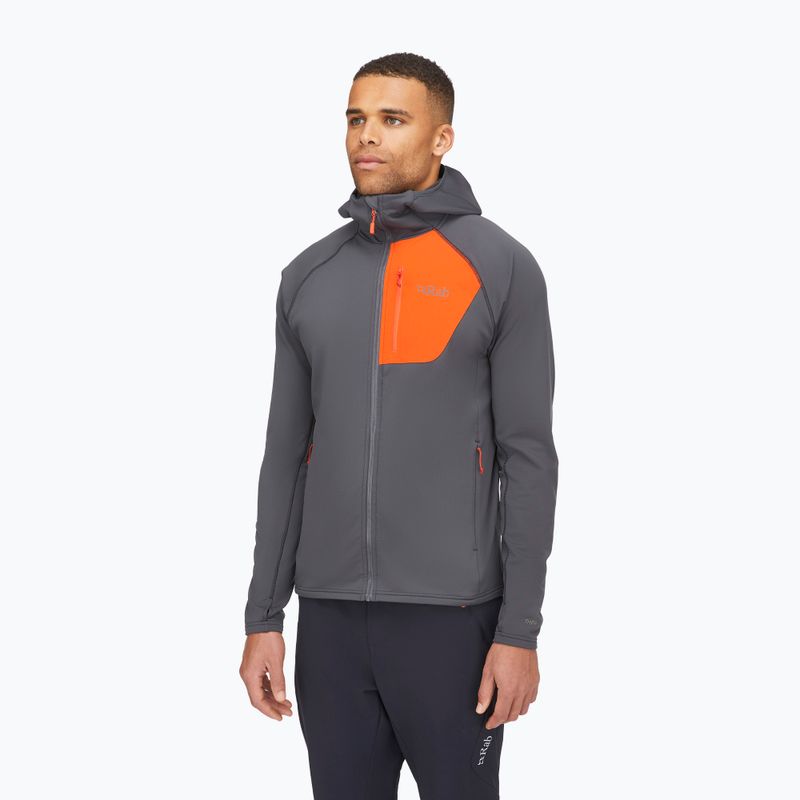Vyriškas džemperis Rab Superflux Hoody graphene/firecracker 2