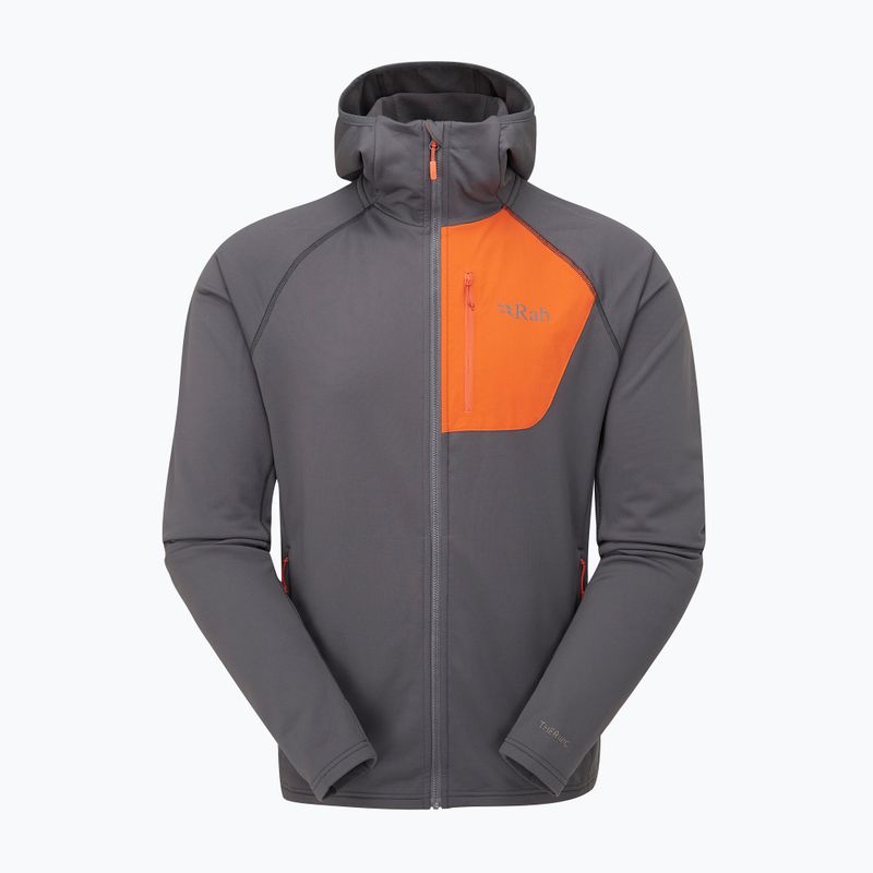 Vyriškas Rab Superflux Hoody džemperis su gobtuvu graphene/firecracker 9