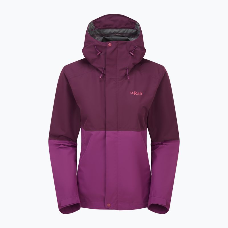 Moteriška striukė nuo lietaus Rab Downpour mulberry/plum