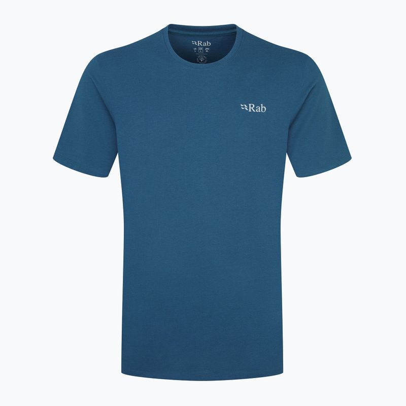 Vyriški marškinėliai Rab Stance Mountain Peak tempest blue