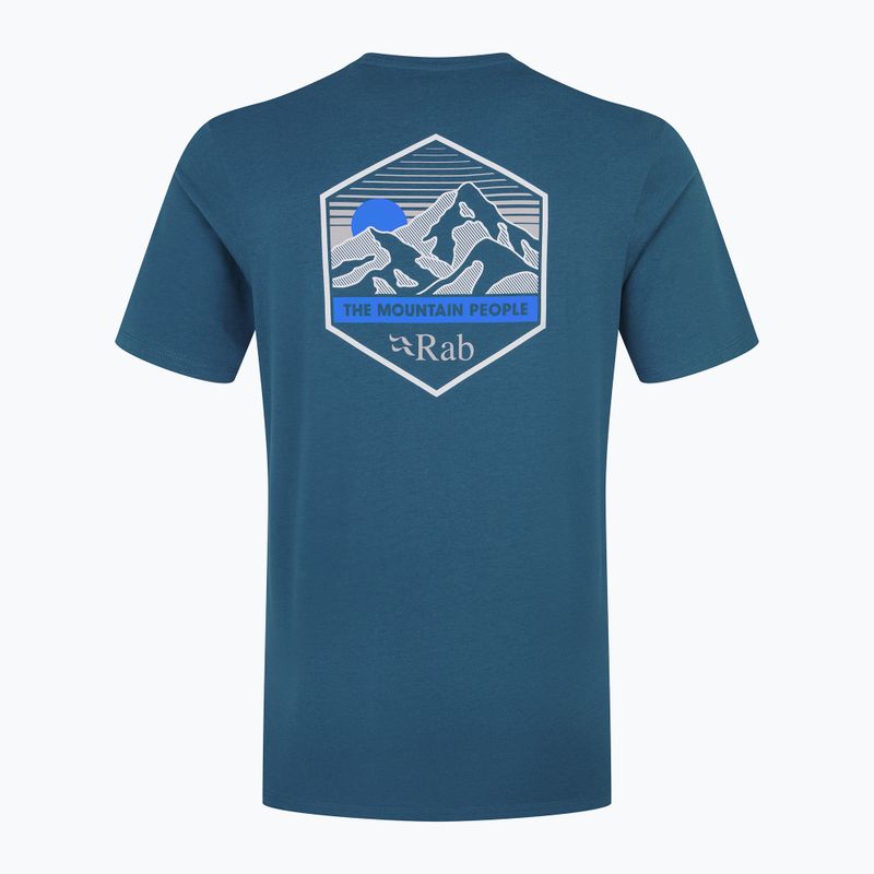 Vyriški marškinėliai Rab Stance Mountain Peak tempest blue 2