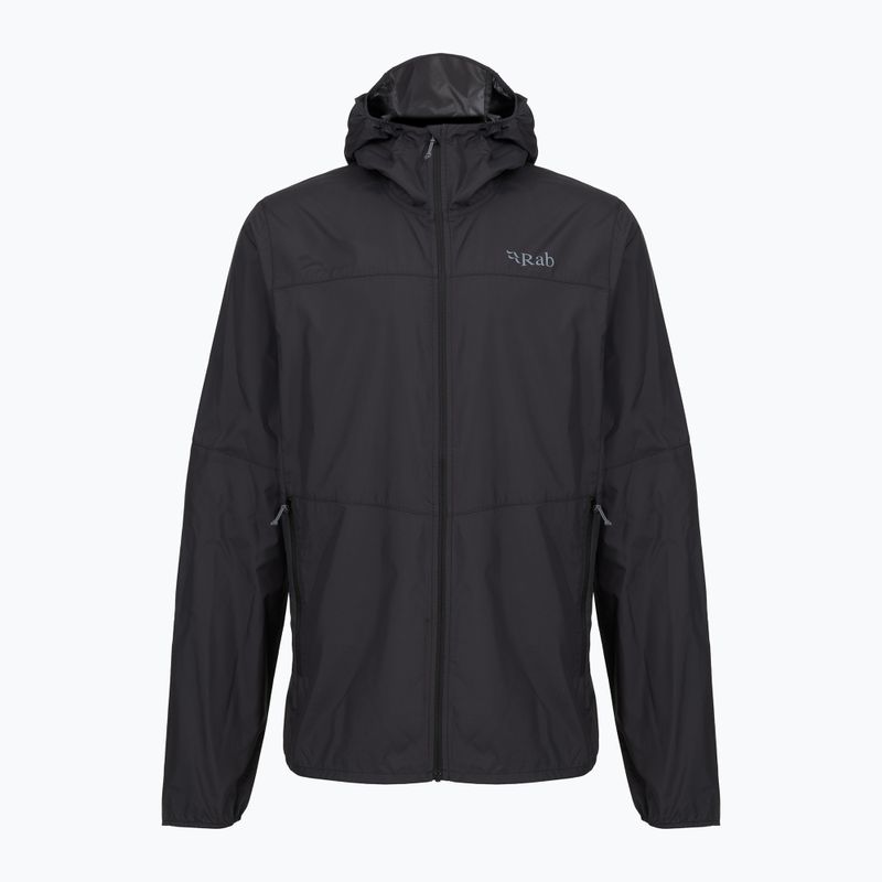 Vyriška striukė nuo vėjo Rab Windgather Hoody black