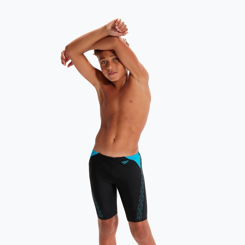 Speedo Hyper Boom Logo Splice Vaikų plaukimo marškinėliai Black 8-00315215176 5