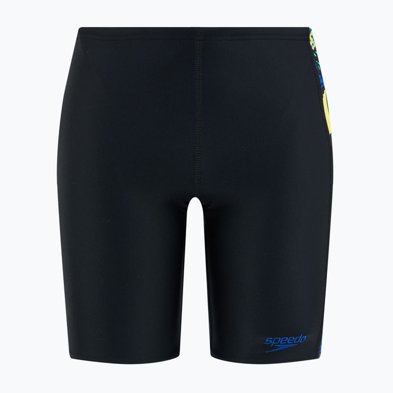 Vaikiški plaukimo šortai Speedo Allover Panel Jammer black / blue flame / bright yellow / green