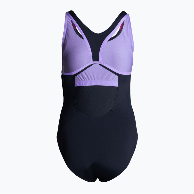 Speedo Hyperboom Splice Flyback moteriškas vientisas maudymosi kostiumėlis tamsiai mėlynas 8-00305015158 2