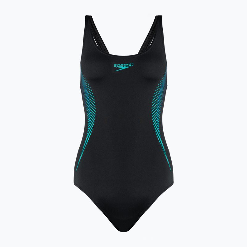 Speedo Placement Muscleback vientisas maudymosi kostiumėlis juodas 8-00305814837