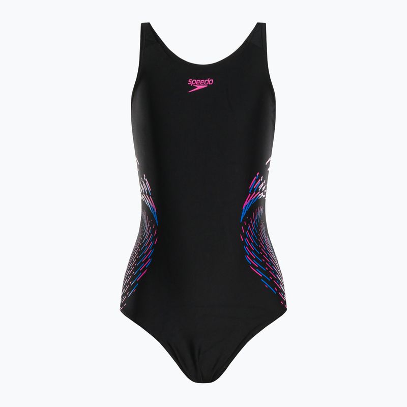 Speedo Plastisol Placement Muscleback vaikiškas vientisas maudymosi kostiumėlis juodas 8-0832414379