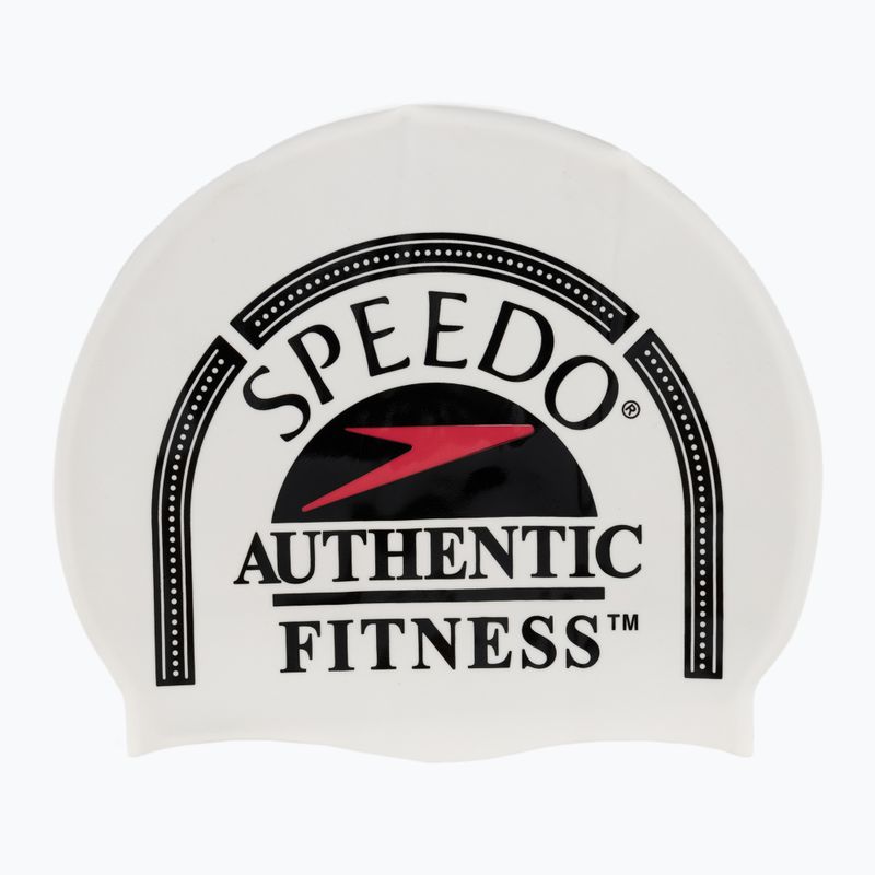 Speedo spausdinta silikoninė plaukimo kepurė balta 8-0838514630