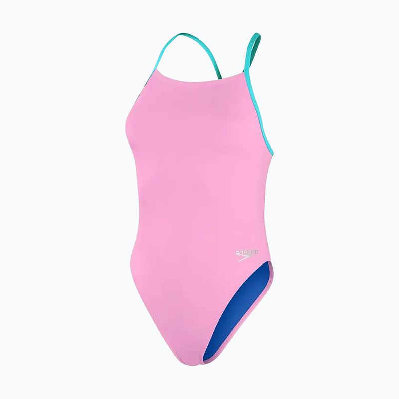 Speedo moteriškas maudymosi kostiumėlis Solid Tie Back pink/blue