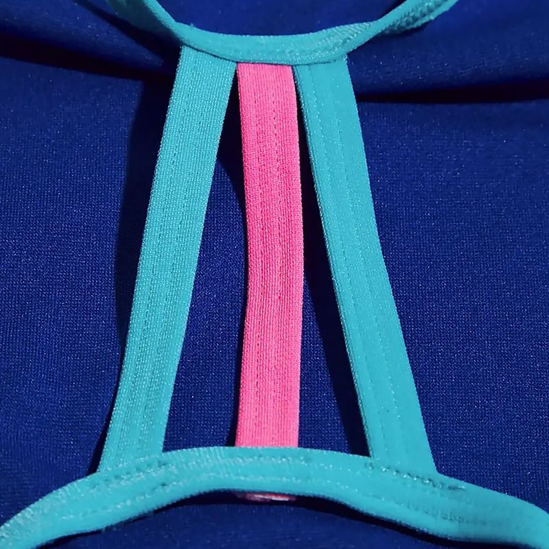 "Speedo" vaikiškas maudymosi kostiumėlis "Solid Lane Line Back" rožinės/mėlynos spalvos 2
