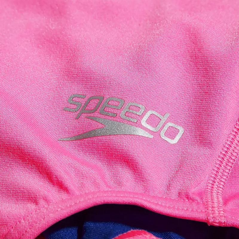 "Speedo" vaikiškas maudymosi kostiumėlis "Solid Lane Line Back" rožinės/mėlynos spalvos 3