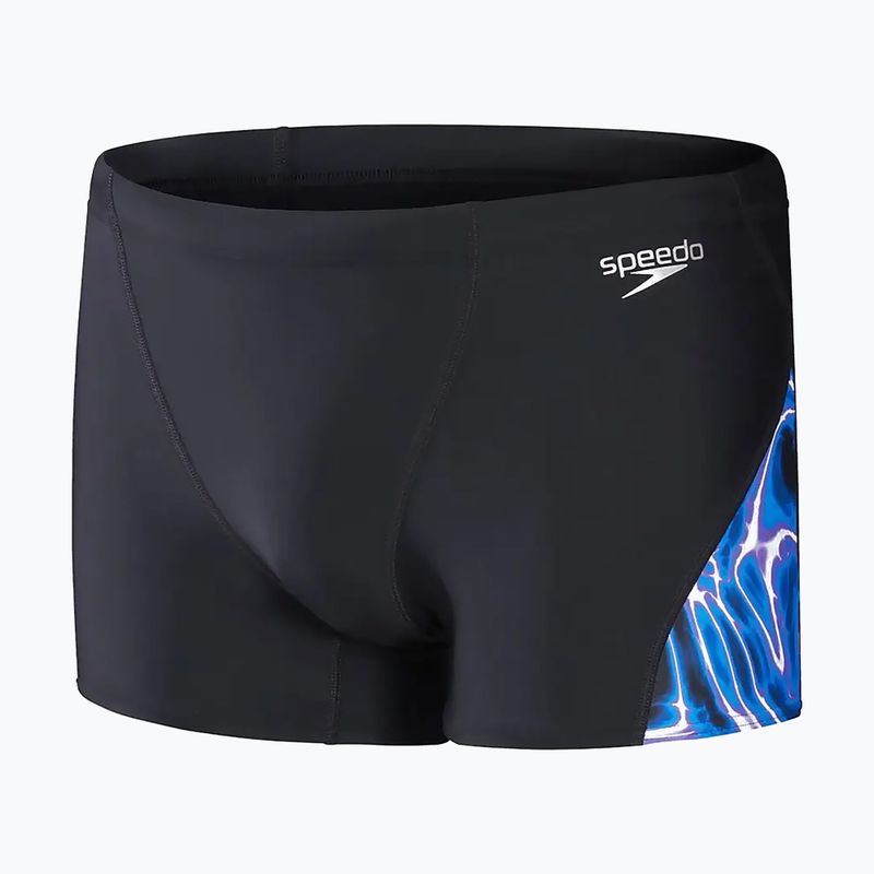 Vyriški Speedo Allover Digi V-Cut maudymosi bokseriai juoda/mėlyna 5