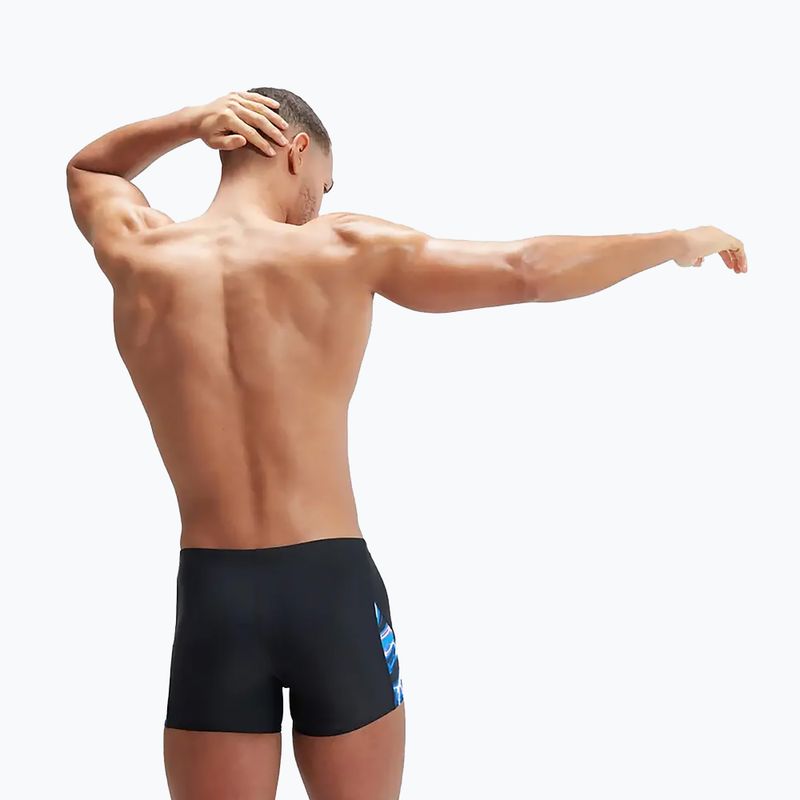 Vyriški Speedo Allover Digi V-Cut maudymosi bokseriai juoda/mėlyna 9