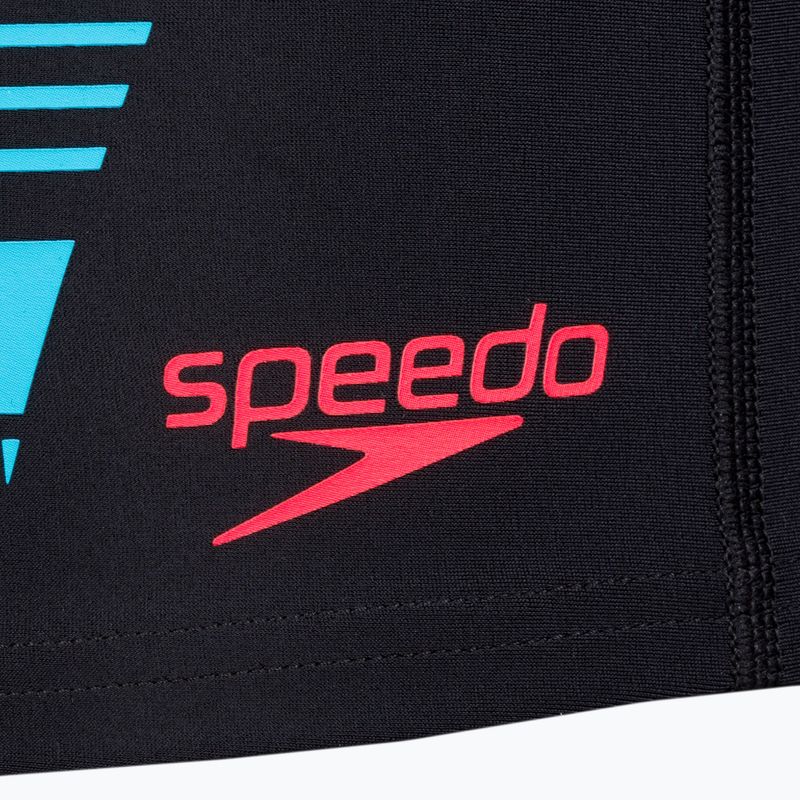 Vyriški Speedo Tech Print maudymosi šortai juodi/orange 3