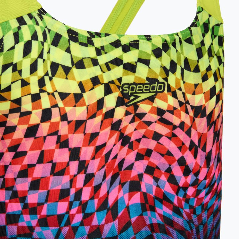 Vaikiškas vientisas plaukimo kostiumėlis Speedo Digital Placement Powerback black/pink 3