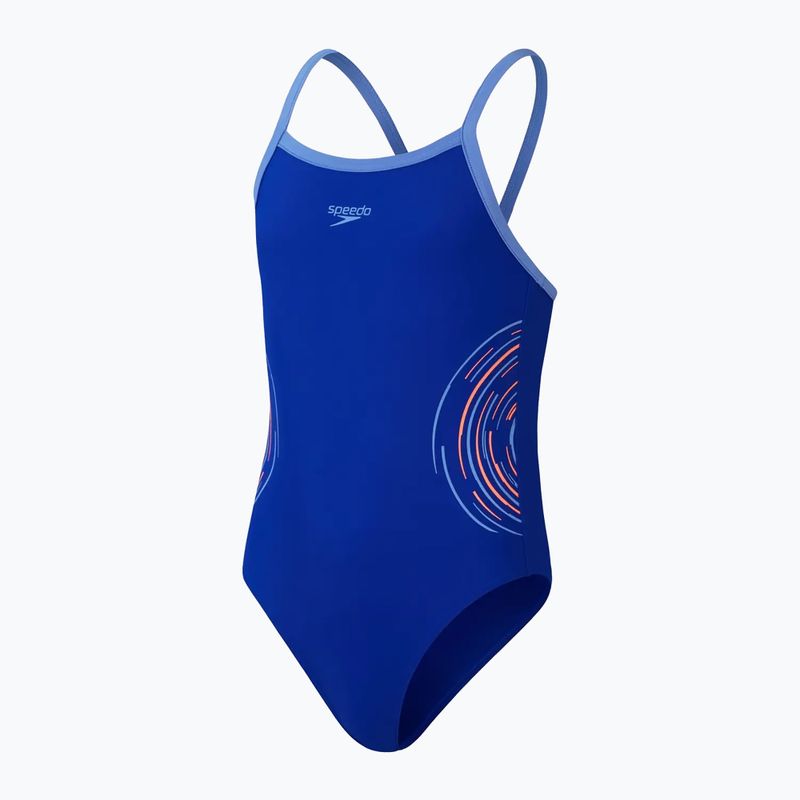 Vaikiškas vientisas plaukimo kostiumas Speedo Platisol Placement Thinstrap Muscleback true cobalt/curious blue 2