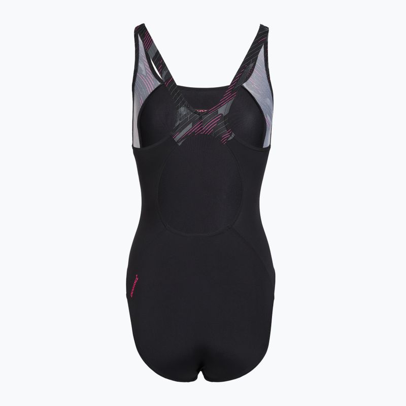 Moteriškas vientisas maudymosi kostiumėlis Speedo HyperBoom Splice Muscleback black/electric pink 2
