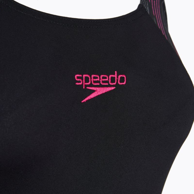 Moteriškas vientisas maudymosi kostiumėlis Speedo HyperBoom Splice Muscleback black/electric pink 3