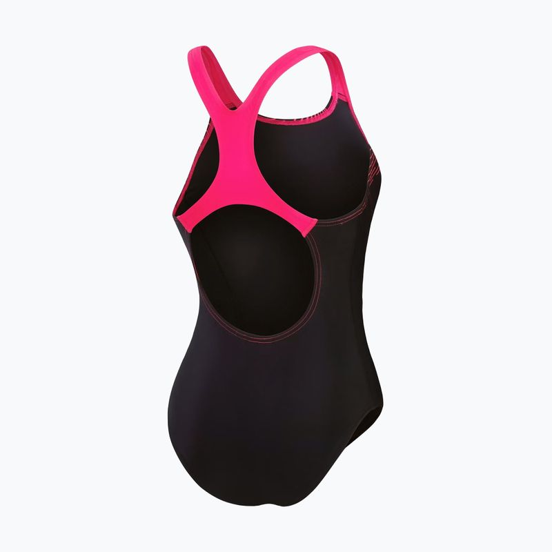 Vientisas plaukimo kostiumėlis Speedo Medley Logo One Piece black/electric pink 2