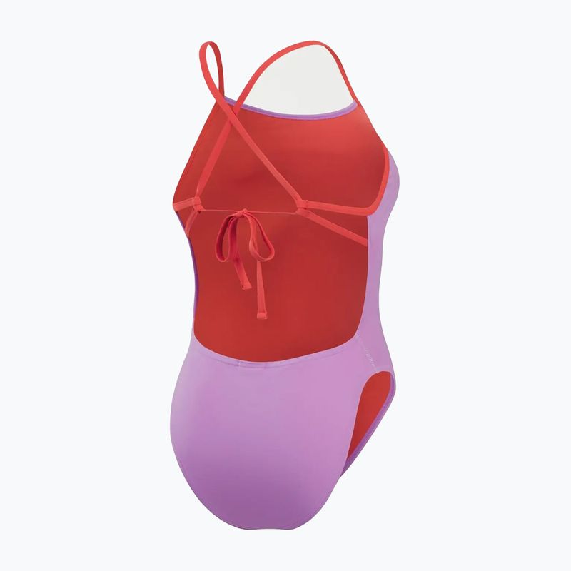 Moteriškas vientisas plaukimo kostiumas Speedo Solid Tie Back sweet purple/watermelon 3