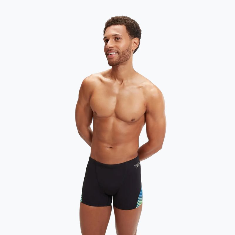 Vyriškos maudymosi trumpikės Speedo Allover Digital V-Cut Aquashort black/true cobalt 5