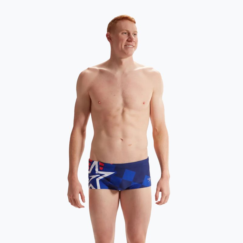 Vyriškos maudymosi trumpikės Speedo Placement Digital Brief cerulean blue/true cobalt/watermelon/white 5