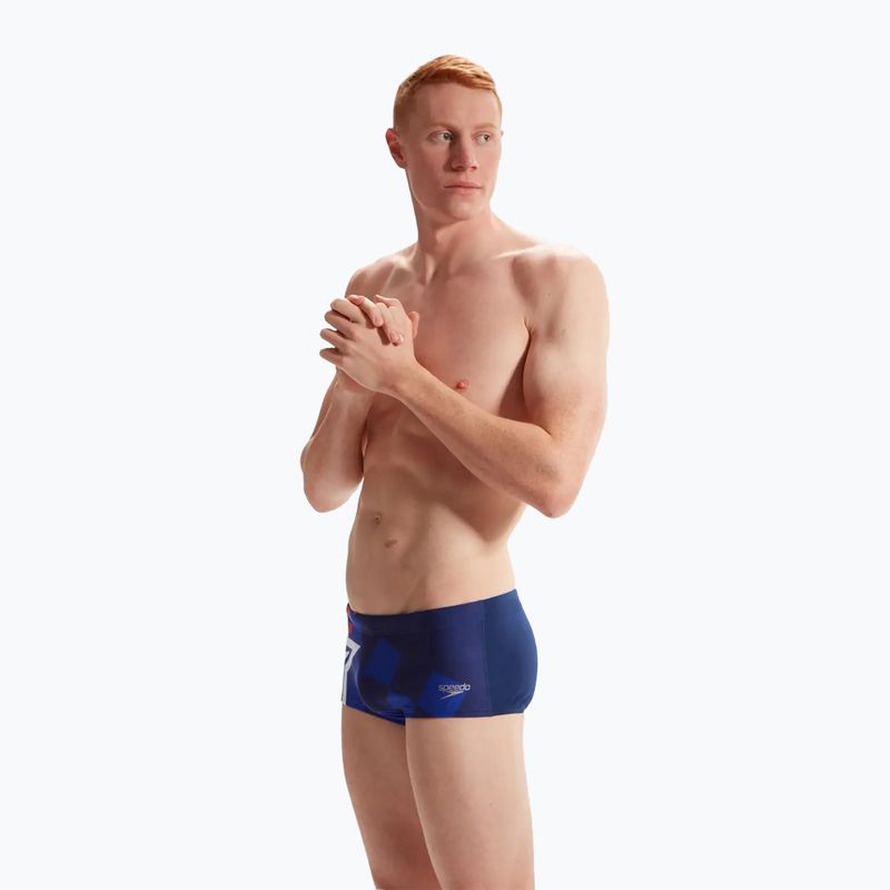 Vyriškos maudymosi trumpikės Speedo Placement Digital Brief cerulean blue/true cobalt/watermelon/white 6