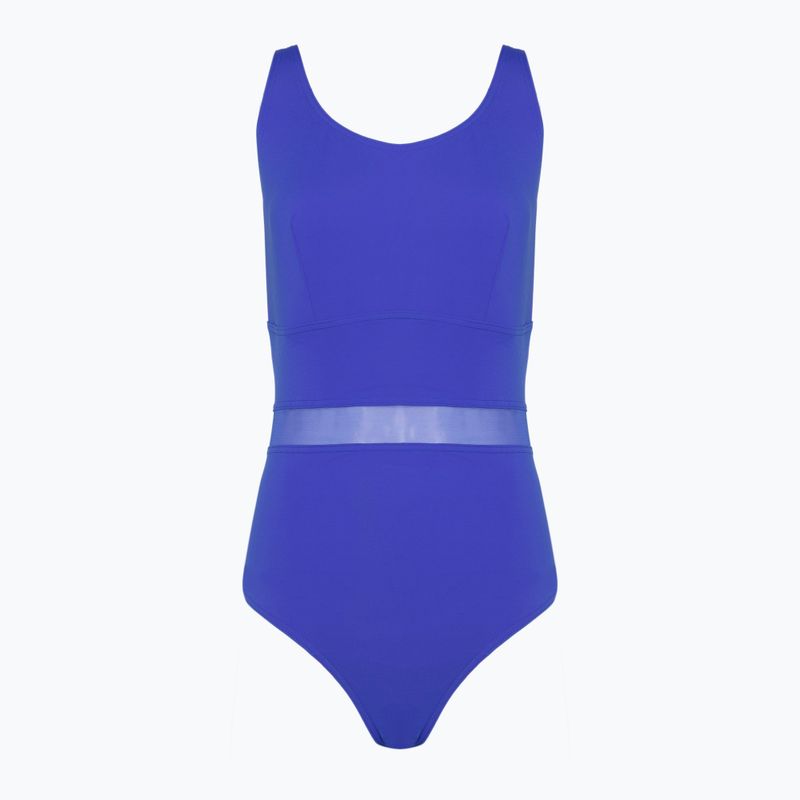 Moteriškas vientisas plaukimo kostiumas Speedo Shaping Luniaglow true cobalt