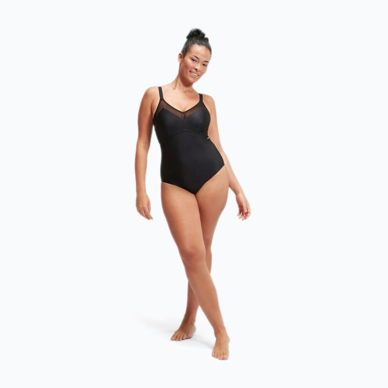 Vientisas plaukimo kostiumėlis Speedo Shaping Mesh Detail One Piece black 2