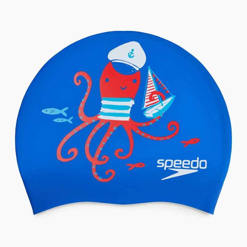 Vaikiška plaukimo kepuraitė Speedo Junior Printed Silicone tru cobalt/watermelon/white 2