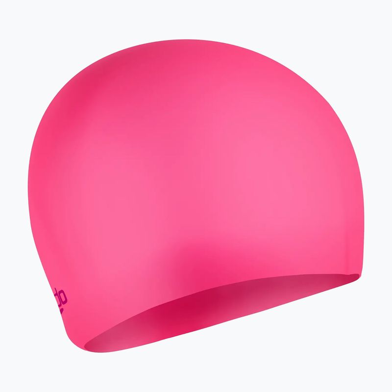 Vaikiška plaukimo kepuraitė Speedo Plain Moulded Silicone Junior flare pink/wineberry