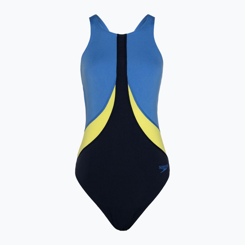 Kostiumas Speedo Colourblock Highneck Crossback true navy/sevres blue/lemon drizzle