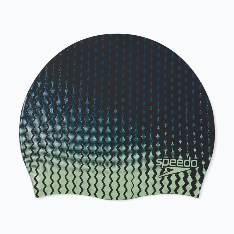 Plaukimo kepuraitė Speedo Printed Silicone black/matcha/teal