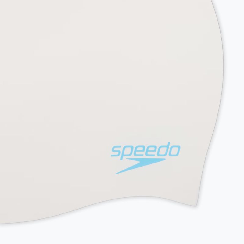 Vaikiška plaukimo kepuraitė Speedo Plain Moulded Silicone white/aqua splash 3