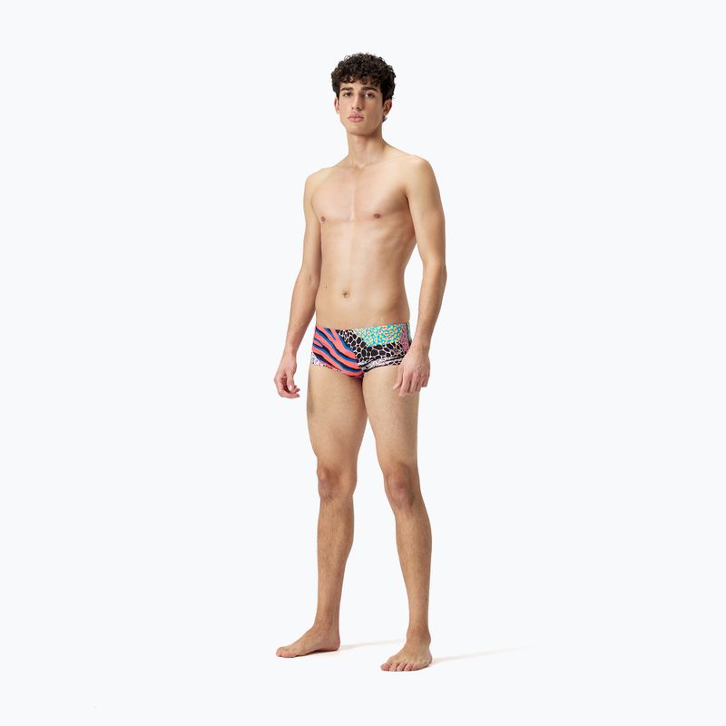 Vyriškos plaukimo trumpikės Speedo 13.5 cm Allover Training Club Brief black/matcha green/siren red 2