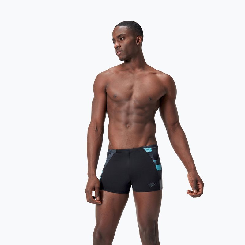 Vyriškos plaukimo trumpikės Speedo Endurance+ MAX Splice Aquashort black/usa charcoal/marine 5