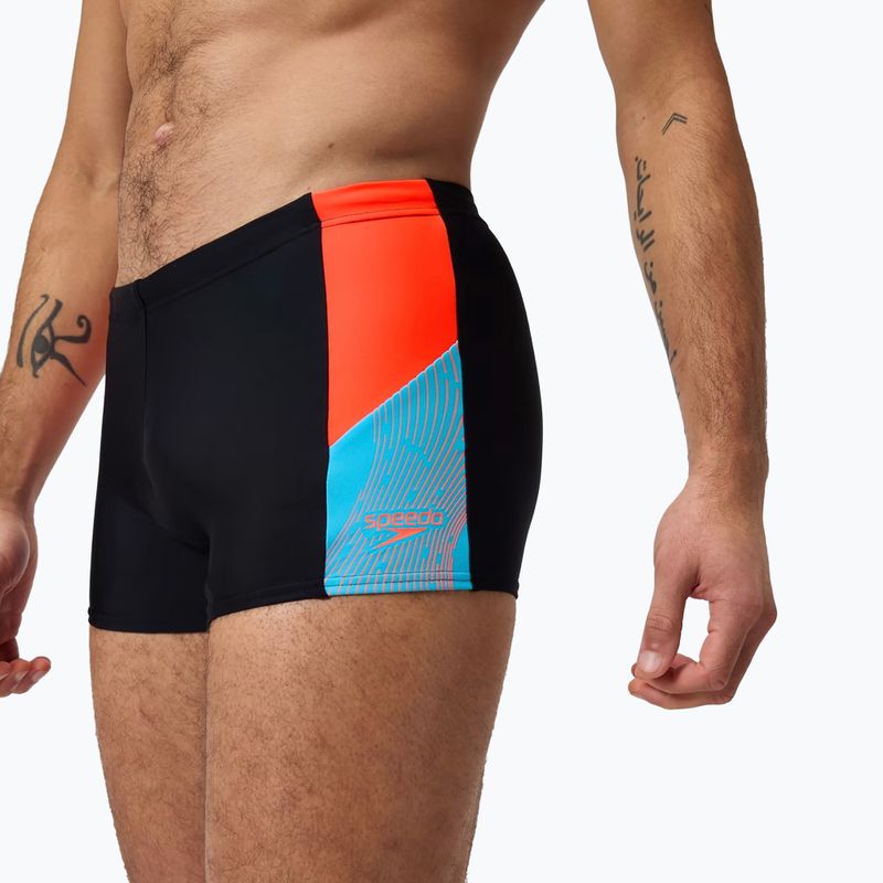 Vyriškos plaukimo trumpikės Speedo Dive Aquashort black/siren red/piton blue 9