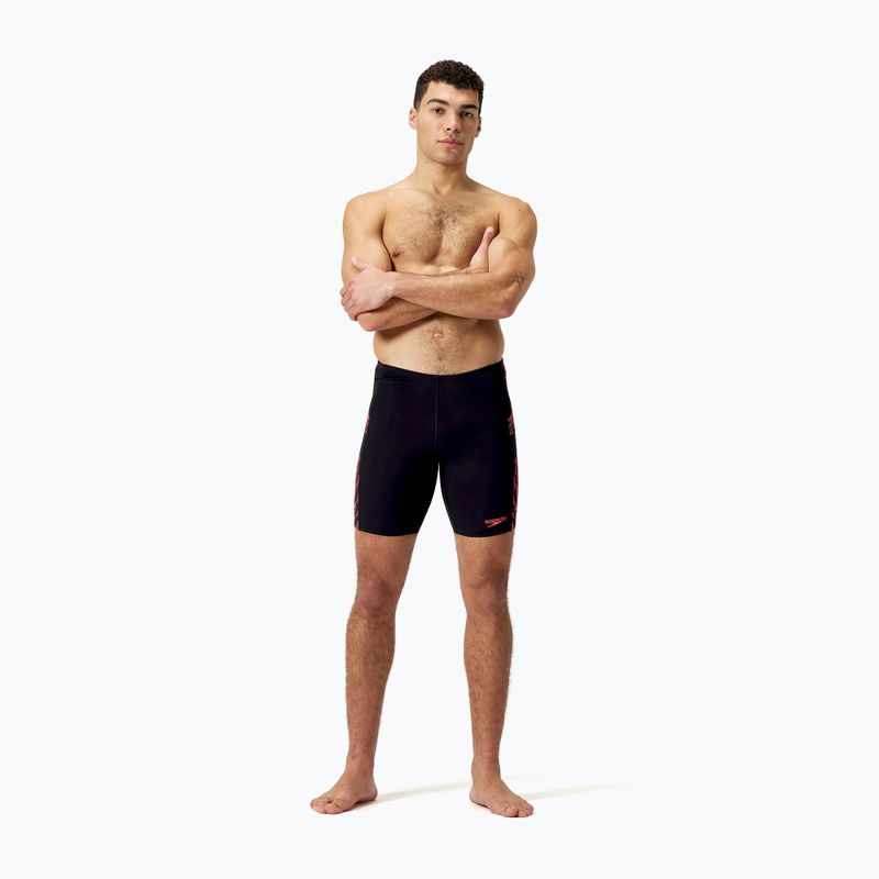 Vyriški plaukimo šortai Speedo Tech Panel Jammer black/siren red/usa charcoal 2