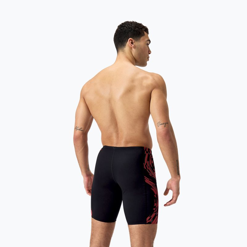 Vyriški plaukimo šortai Speedo Tech Panel Jammer black/siren red/usa charcoal 3