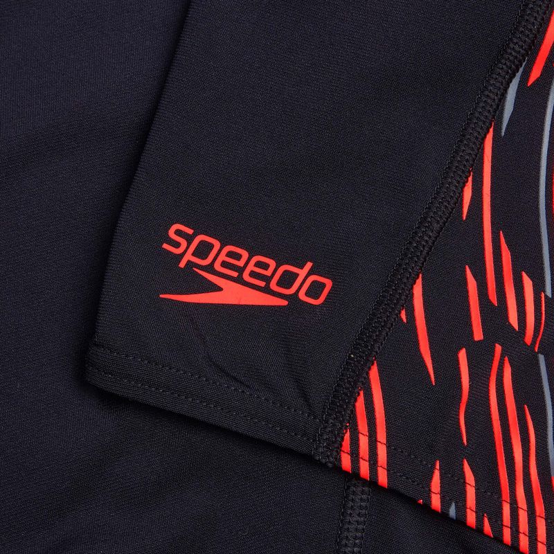 Vyriški plaukimo šortai Speedo Tech Panel Jammer black/siren red/usa charcoal 9