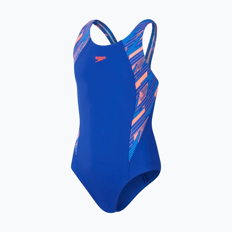 Vaikiškas vientisas plaukimo kostiumėlis Speedo HyperBoom Splice Muscleback true cobalt/siren red/picton blue