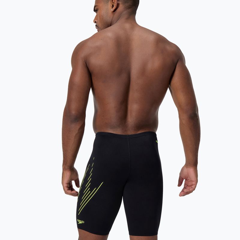 Vyriški plaukimo šortai Speedo HyperBoom Placement Jammer black/hyper yellow 2