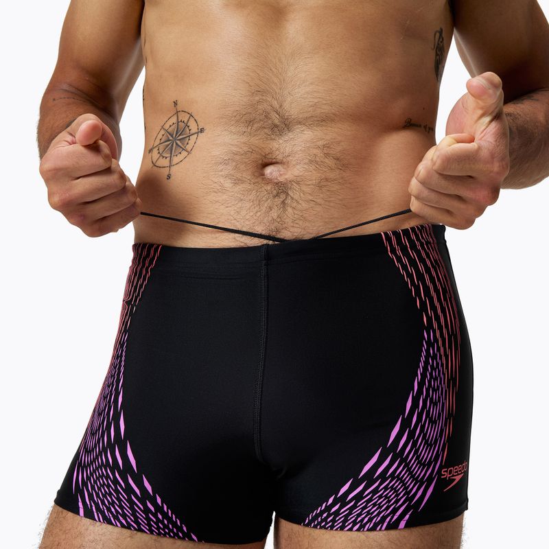 Vyriškos glaudės Speedo Duo Logo Print Aquashort black/coral sands/neon violet 4