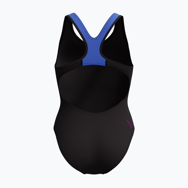 Moteriškas vientisas maudymosi kostiumėlis Speedo Placement Laneback zoom boom placement/speedo black 2
