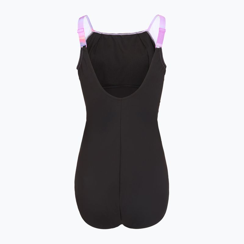 Moteriškas vientisas maudymosi kostiumėlis Speedo Shaping LunaLustre Printed neon violet 2