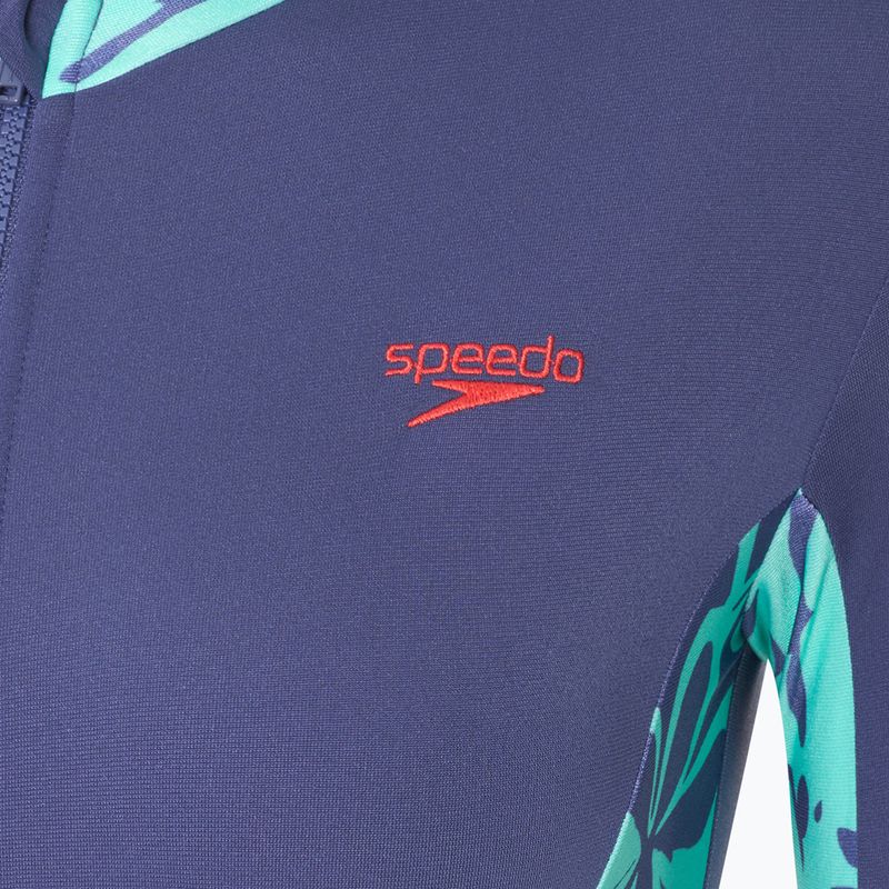 Moteriškas vientisas plaukimo kostiumas Speedo Long Sleeve Panel hapuna blue 3