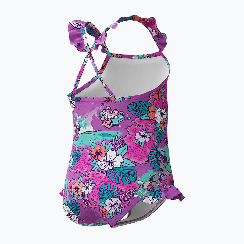 Vaikiškas vientisas plaukimo kostiumas Speedo Learn To Swim Printed Frill Thinstrap neon violet 2