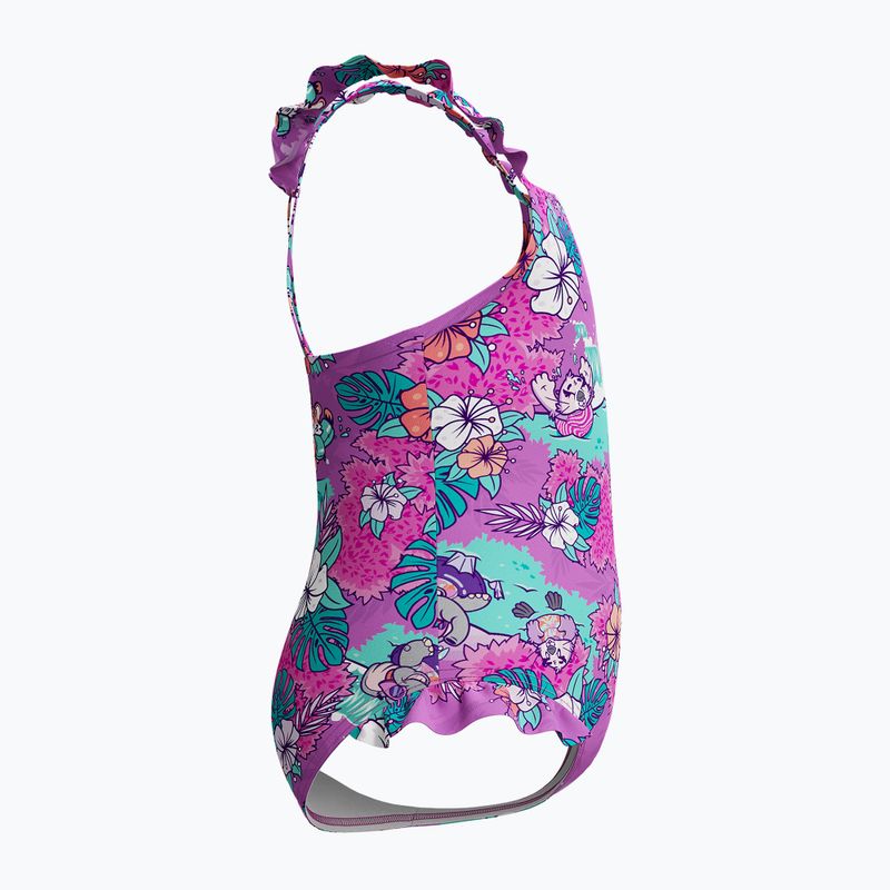 Vaikiškas vientisas plaukimo kostiumas Speedo Learn To Swim Printed Frill Thinstrap neon violet 4