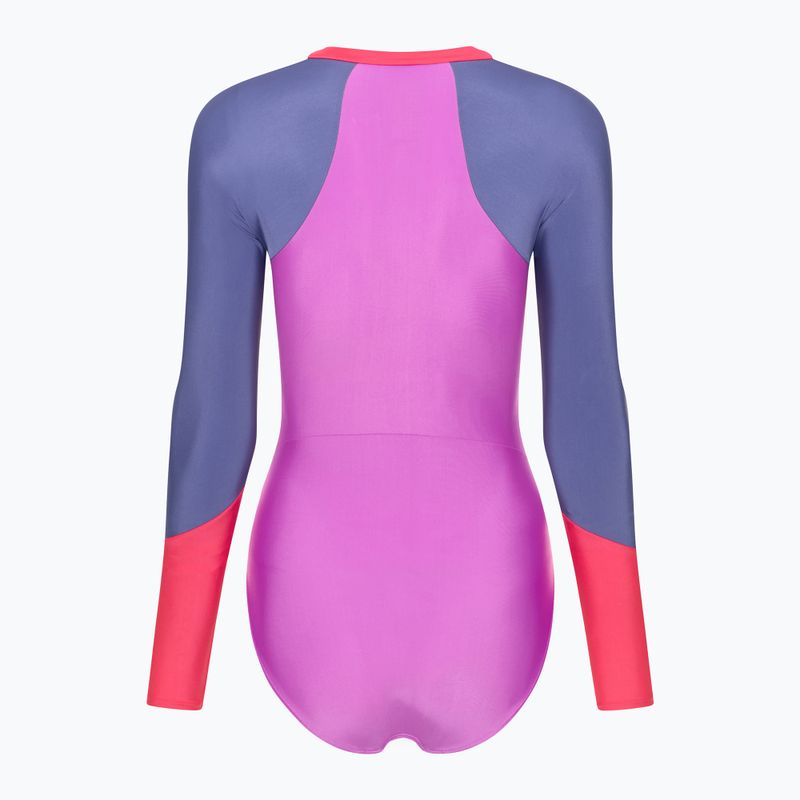 Moteriškas vientisas plaukimo kostiumas Speedo Colour Block neon violet 2