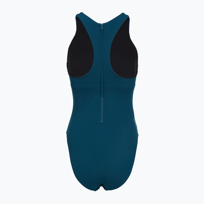 Moteriškas vientisas maudymosi kostiumėlis Speedo Racer Zip with Built in Swim Bra dark teal 2